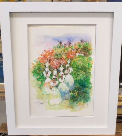 油絵 ブラジル 額縁入り