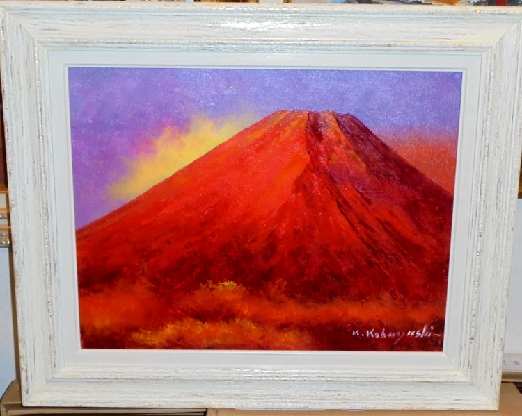 赤富士・縁起物・風水・玄関リビング・絵画・風景・油絵・インテリア 