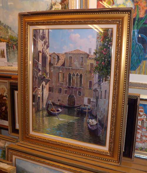 絵画・ロマーノ・フランス・イタリア ベネチア・油絵・インテリア