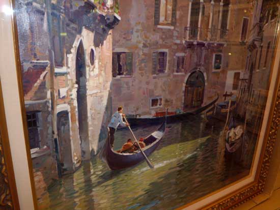 絵画・ロマーノ・フランス・イタリア ベネチア・油絵・インテリア