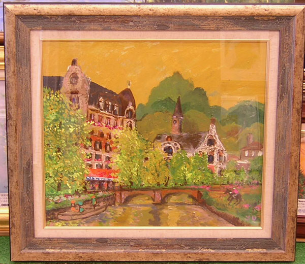 油彩画　臼井幸彦画伯　パリの街並み　F4号 油彩画 臼井幸彦画伯 パリの街並み F4号 - メルカリ