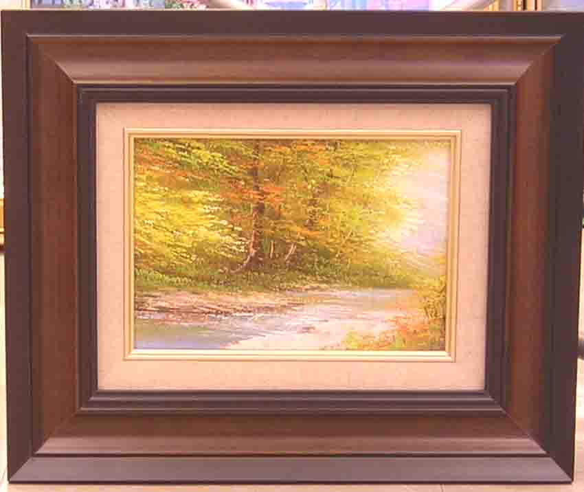 油絵　絵画　戸田彰　秋のせせらぎ 油絵絵画戸田彰秋のせせらぎ