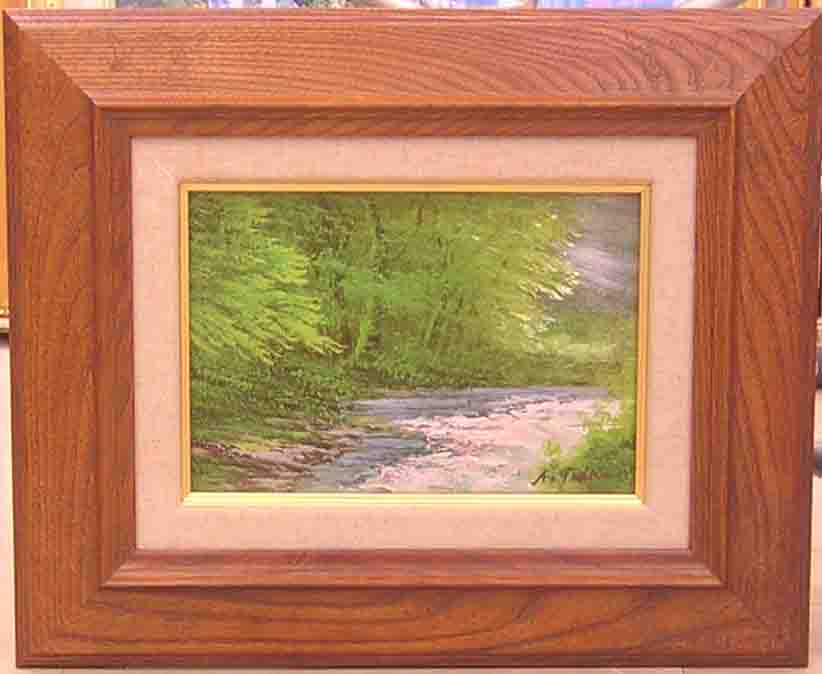 油絵　絵画　戸田彰　秋のせせらぎ 油絵絵画戸田彰秋のせせらぎ